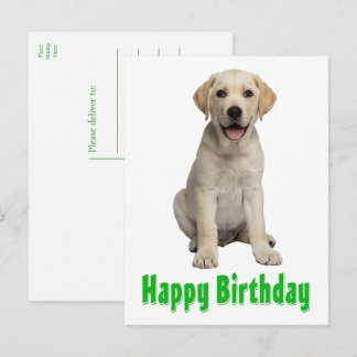 Labrador Retriever Gelber Lab Welpe Hund Geburtsta Postkarte