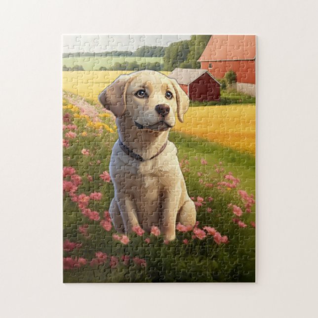 Labrador Retriever Gelber Welpe (Vertikal)