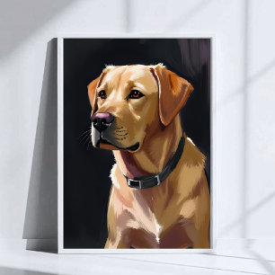 Labrador Retriever   Gelbes Lab-Haustier-Hundebild Poster