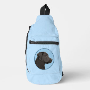 Labrador Retriever Gemälde Schwarzer Lab Pet Hund Crossbody Bag