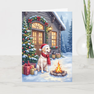 Labrador Retriever Gemütliches Weihnachtsferienhau Karte