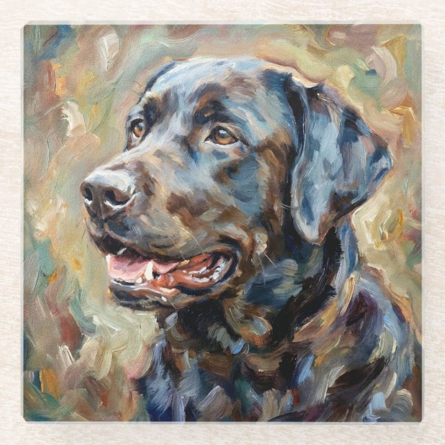 Labrador Retriever Glass Coasters for Dog Lovers Glasuntersetzer (Vorderseite)