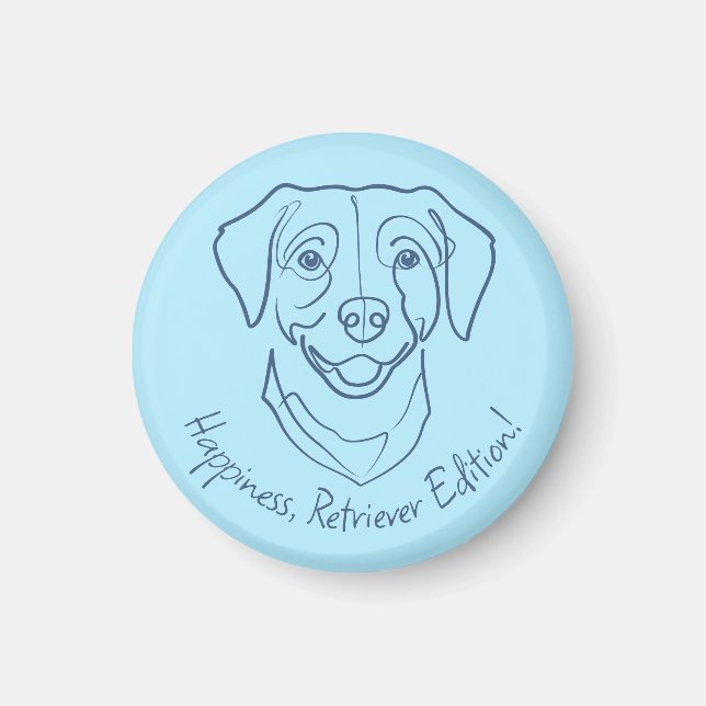 Labrador Retriever. Glückseligkeit, Retriever Edit Magnet (Vorne)
