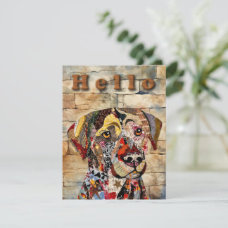 Labrador Retriever Grußkarte im Mixed-Media-Stil Karte
