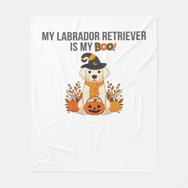 Labrador Retriever Halloween Hund Funny Spooky Boo Fleecedecke (Vorderseite)
