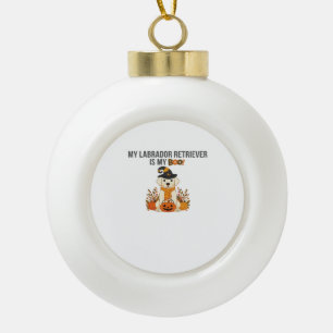 Labrador Retriever Halloween Hund Funny Spooky Boo Keramik Kugel-Ornament