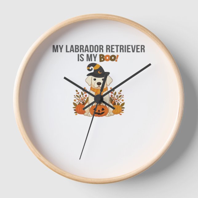 Labrador Retriever Halloween Hund Funny Spooky Boo Uhr (Vorderseite)