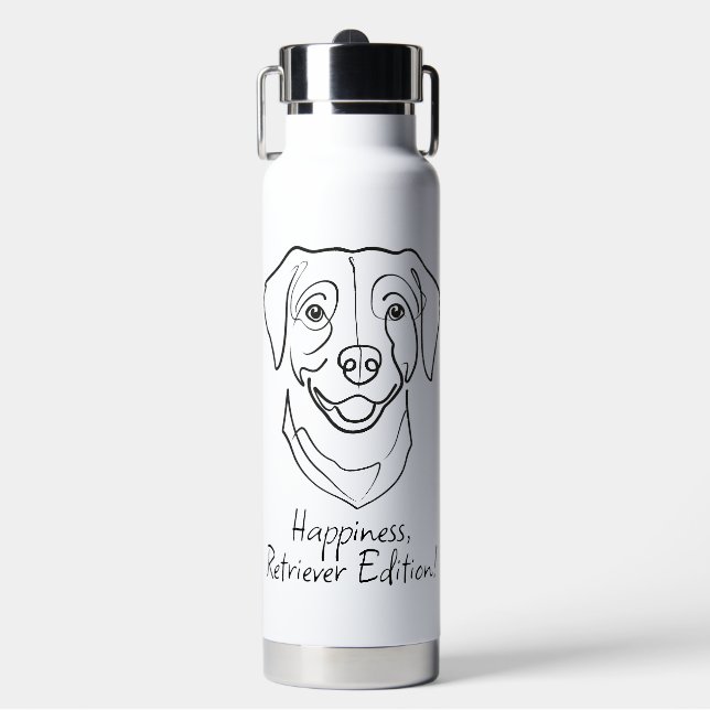 Labrador Retriever. Happiness, Retriever Edition! Trinkflasche (Vorderseite)