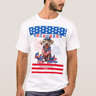 Labrador Retriever Happy 4. Juli Unabhängigkeit T-Shirt