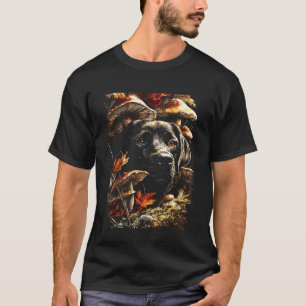 Labrador Retriever Herbstblätter Pilze Herbst Ästh T-Shirt