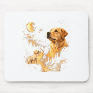 Labrador Retriever heult zum Mond Vintage Mousepad