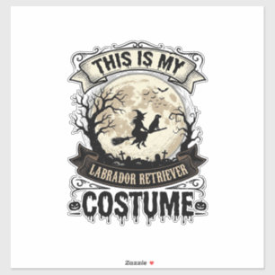 Labrador Retriever Hexe Halloween Kostüm Shirt_1 Aufkleber