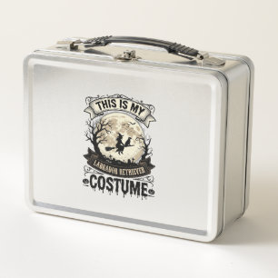 Labrador Retriever Hexe Halloween Kostüm Shirt_1 Metall Brotdose
