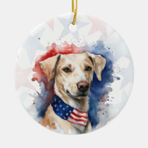 Labrador Retriever Hund, 4. Juli Personalisiert Keramik Ornament