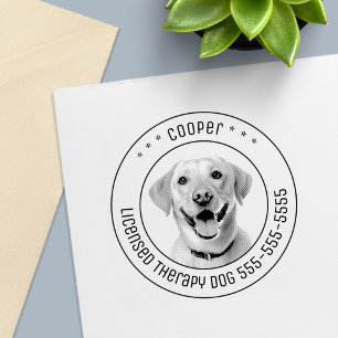 Labrador Retriever Hund Foto Runde Permastempel