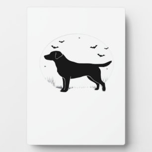 Labrador Retriever Hund � Halloween Mond Silhouett Fotoplatte