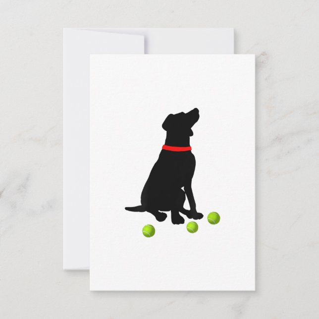 Labrador Retriever Hund mit gelbe Labrador-Tennisb RSVP Karte (Vorderseite)