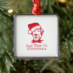 Labrador Retriever Hund mit Weihnachtsmannmütze Ornament Aus Metall