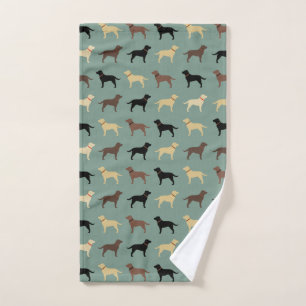 Labrador Retriever Hund Silhouetten Muster Labrado Handtuch
