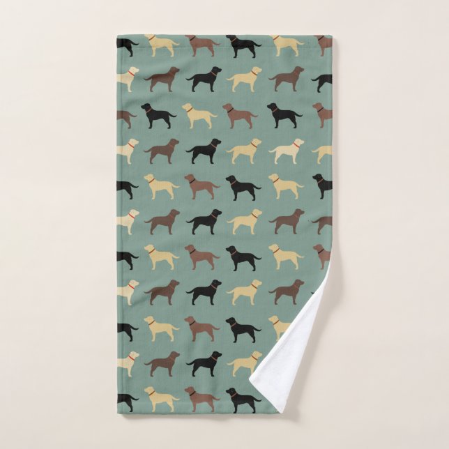 Labrador Retriever Hund Silhouetten Muster Labrado Handtuch (Handtuch)