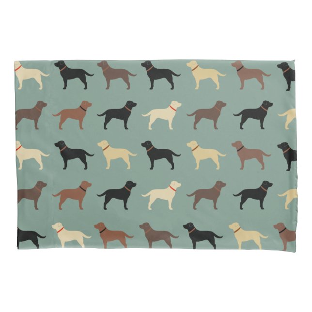 Labrador Retriever Hund Silhouetten Muster Labrado Kissenbezug (Vorderseite)