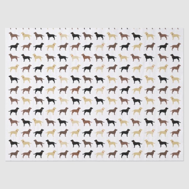 Labrador Retriever Hund Silhouetten Muster Labrado Seidenpapier (Vorderseite)