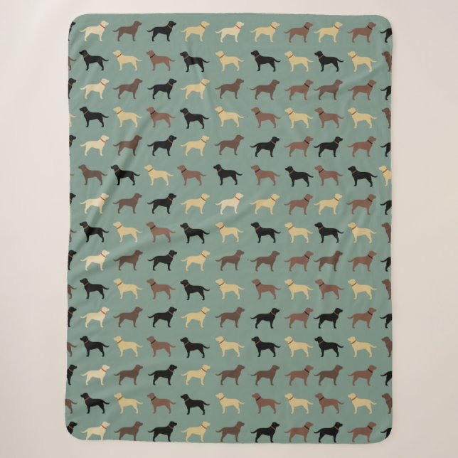 Labrador Retriever Hund Silhouetten Muster Labrado Sherpadecke (Vorderseite)