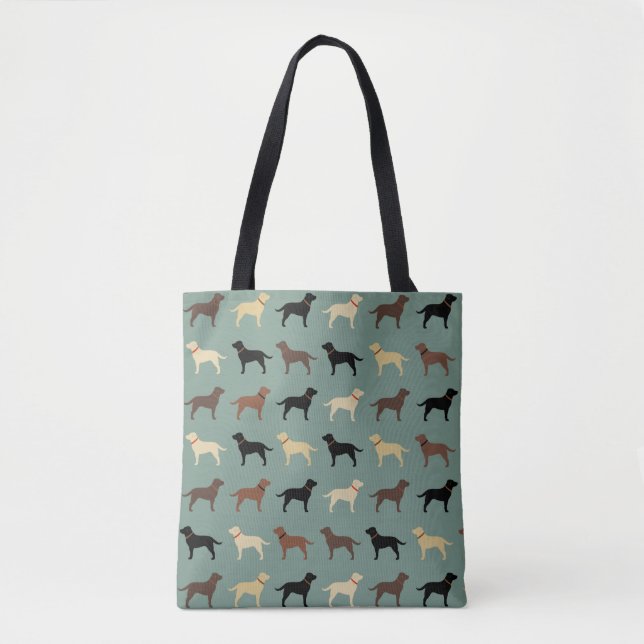 Labrador Retriever Hund Silhouetten Muster Labrado Tasche (Vorderseite)