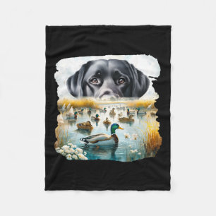 Labrador Retriever Hund Us Flag Duck Hunter Fleecedecke