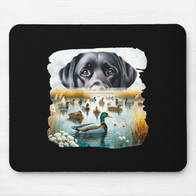 Labrador Retriever Hund Us Flag Duck Hunter Mousepad (Vorne)