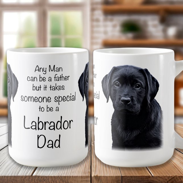 Labrador Retriever Hund Vater Niedlicher Welpenvat Kaffeetasse (Von Creator hochgeladen)
