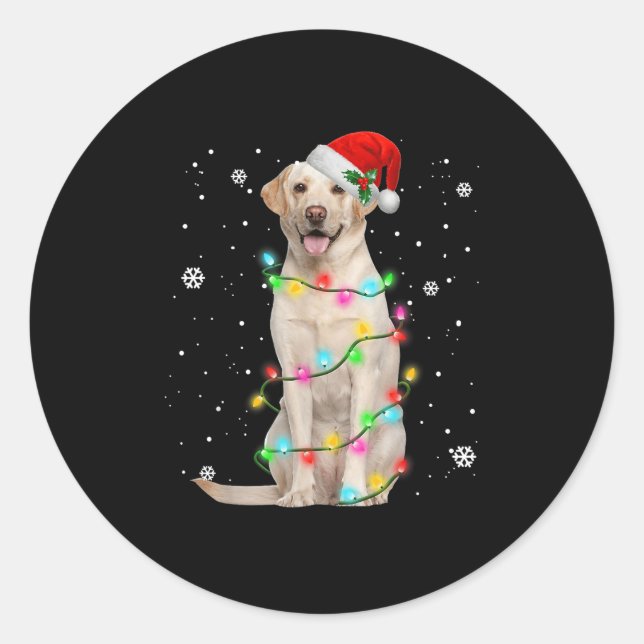 Labrador Retriever Hunde Baum Weihnachts Pullover  Runder Aufkleber (Vorderseite)