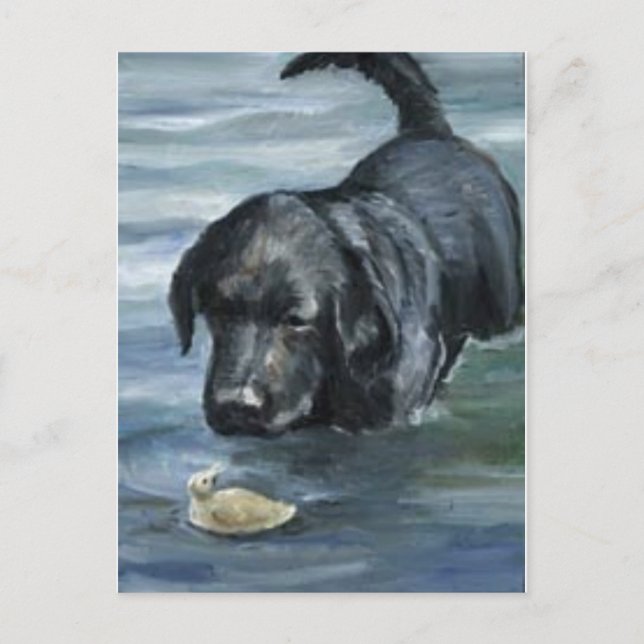 "Labrador Retriever" Hunde Kunst Postkarte (Vorderseite)