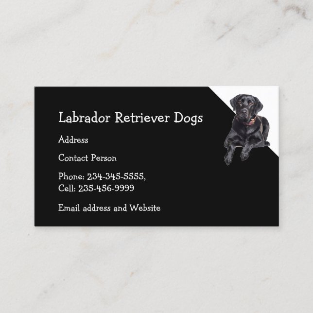 Labrador Retriever Hunde Züchter Pet Sitter Visitenkarte (Vorderseite)