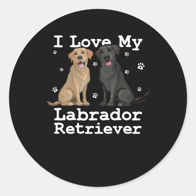 Labrador Retriever Hundeshirt I Liebe My P Runder Aufkleber (Vorderseite)