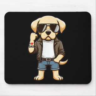 Labrador Retriever I Liebe Vater Funny Dog Tattoo Mousepad