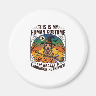 Labrador Retriever im Menschenkostüm Halloween Hex Magnet