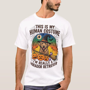 Labrador Retriever im Menschenkostüm Halloween Hex T-Shirt