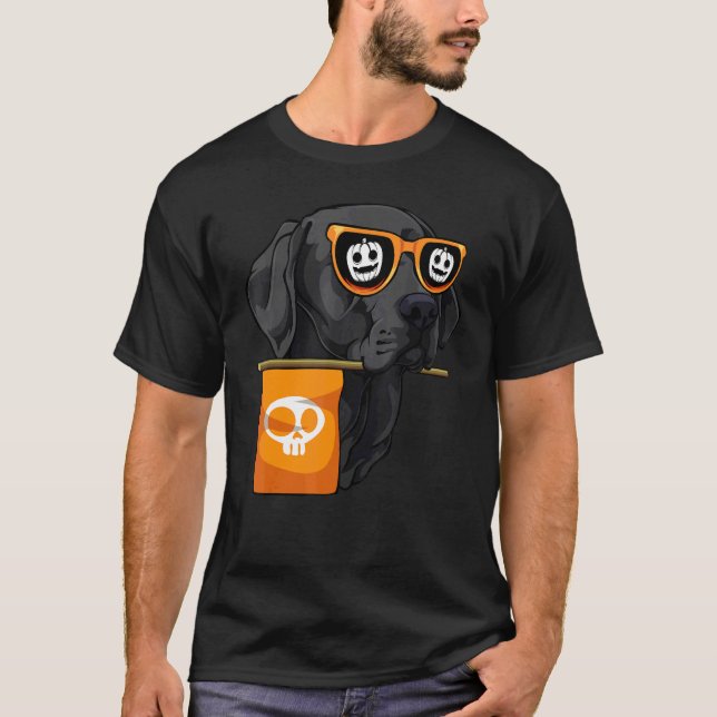 Labrador Retriever in Sonnenbrillen Lazy Halloween T-Shirt (Vorderseite)
