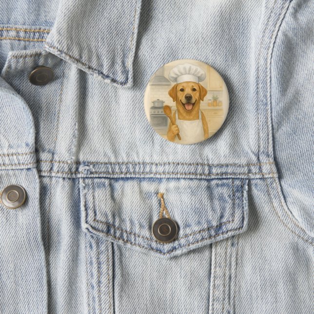 Labrador Retriever Koch Lustige Heimküche Button (Beispiel)