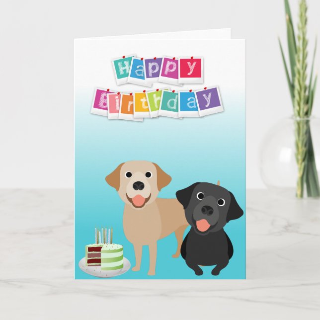 Labrador Retriever Labrador Hund Birthday cake Karte (Vorderseite)