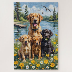 Labrador Retriever Lakeside Wiesen Kunst