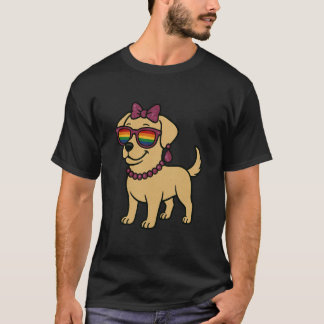 Labrador Retriever LGBTQ Stolz Regenbogen Glam Lus T-Shirt