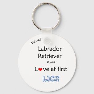 Labrador-Retriever-Liebe zuerst lecken Schlüsselanhänger