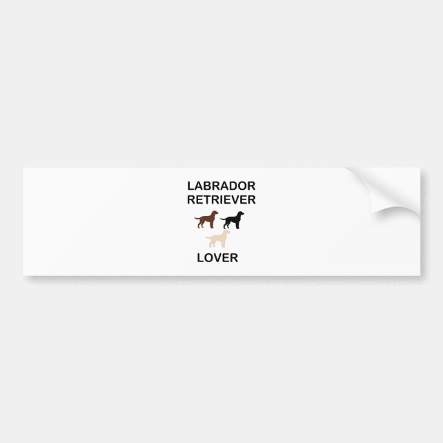 Labrador Retriever liebt alle Farben Silhouette Autoaufkleber (Vorne)