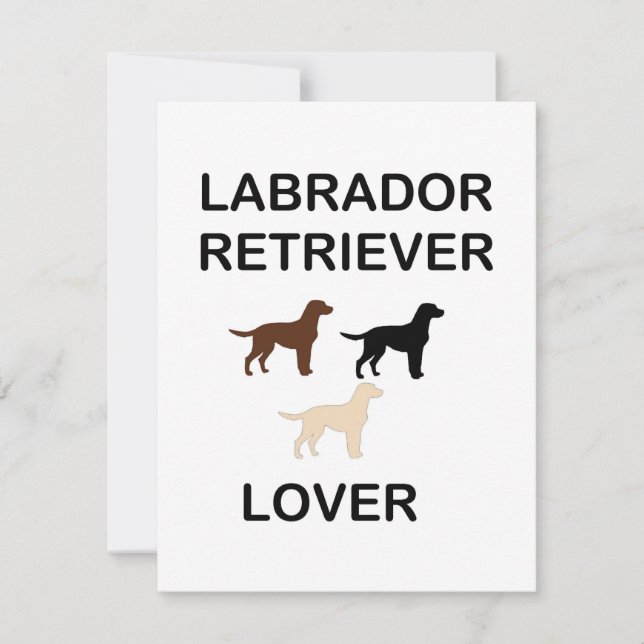 Labrador Retriever liebt alle Silhouetten Mitteilungskarte (Vorderseite)