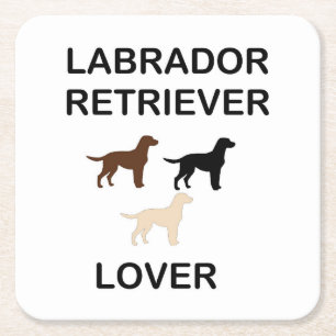 Labrador Retriever liebt alle Silhouetten Rechteckiger Pappuntersetzer