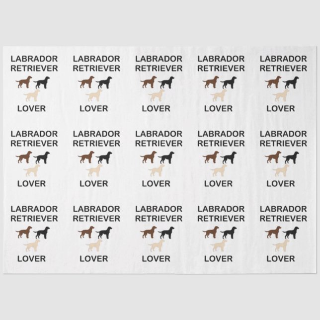 Labrador Retriever liebt alle Silhouetten Seidenpapier (Vorderseite)