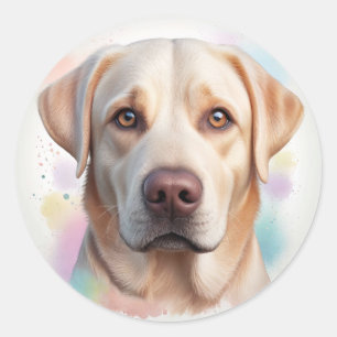 Labrador Retriever Magical Whimsical Art Runder Aufkleber