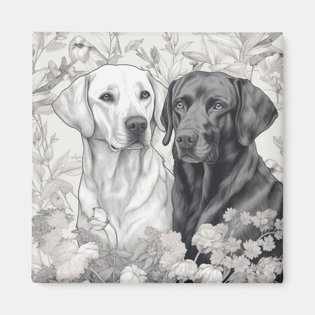 Labrador Retriever Magnet - Zwei Hunde (Vorne)